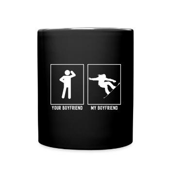 Your Friend - My Friend - Snowboarding Jump - Full Colour Mug - black - Front