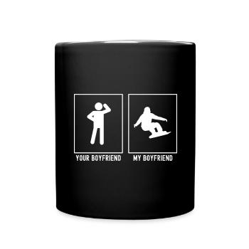 Your Friend - My Friend - Awesome Snowboarding - Full Colour Mug - black - Front