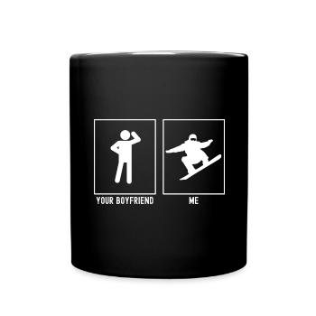 Your Friend - Me - Snowboarding Fast - Full Colour Mug - black - Front