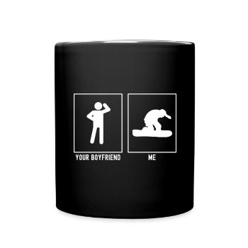 Your Friend - Me - Snowboarding Hold Tight - Full Colour Mug - black - Front