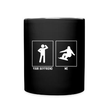 Your Friend - Me - Snowboarding Activity Vector - Full Colour Mug - black - Front