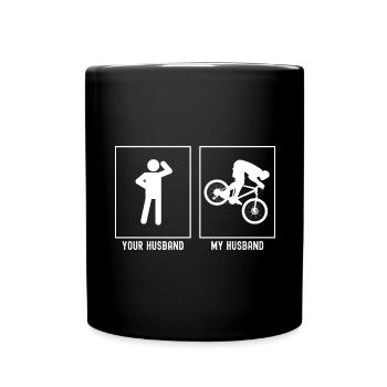 Votre mari - Mon mari - VTT de descente - Mug uni - noir - Devant