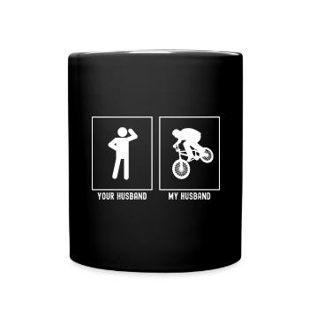 Ihr Ehemann - Mein Ehemann - Mountainbiking Profes - Tasse einfarbig - Schwarz - Vorne