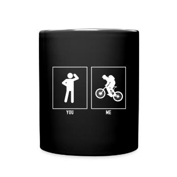 You - Me - Mountain biking hobby - Full Colour Mug - black - Front