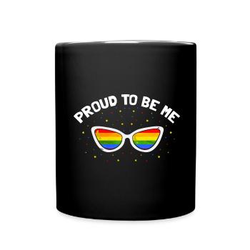 LGBTQ Stolz Regenbogenbrille Stolz auf mich - Tasse einfarbig - Schwarz - Vorne