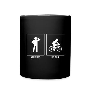 Your son - My son - cycling relaxing - Full Colour Mug - black - Front