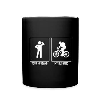 Your husband - My husband - Cycling luggage - Full Colour Mug - black - Front