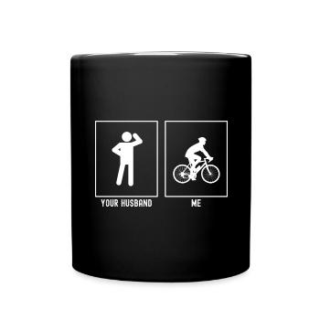 Votre mari - moi - aventure à vélo - Mug uni - noir - Devant
