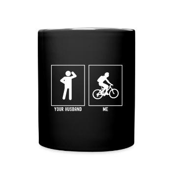 Votre mari - moi - Vélo tranquille - Mug uni - noir - Devant