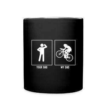 Ihr Vater - Mein Vater - Radfahren bergauf Profi - Tasse einfarbig - Schwarz - Vorne
