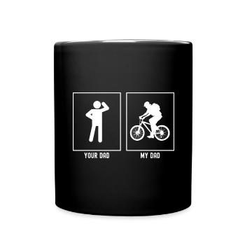 Dein Vater - Mein Vater - Radfahren Gepäck - Tasse einfarbig - Schwarz - Vorne
