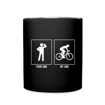 Dein Vater - Mein Vater - Radfahren Aktivität - Tasse einfarbig - Schwarz - Vorne