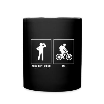 Votre ami - Moi - Voyage à vélo - Mug uni - noir - Devant