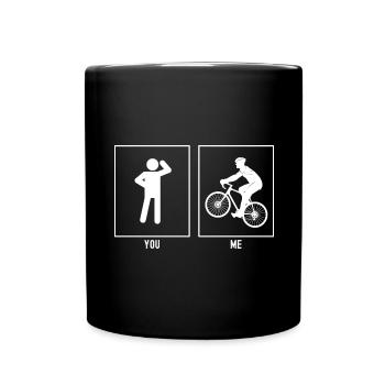 You - Me - Cycling uphill vector - Full Colour Mug - black - Front