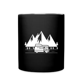 Berg - Camping Van - (14) - Tasse einfarbig - Schwarz - Vorne