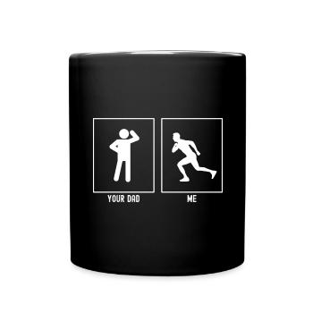 Dein Vater - Ich - Professionelles Laufen - Tasse einfarbig - Schwarz - Vorne