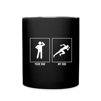 Dein Vater - Mein Vater - Laufender Mann Schnell - Tasse einfarbig - Schwarz - Vorne