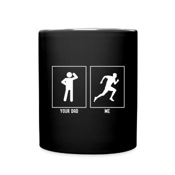 Dein Vater - Ich - Langsam laufen - Tasse einfarbig - Schwarz - Vorne
