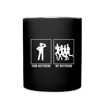 Votre ami - Mon ami - Courir un marathon - Mug uni - noir - Devant