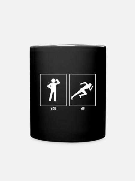 Du - Ich - Laufen Sprint - Tasse einfarbig - Schwarz