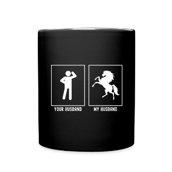 Her husband - My husband - Horse standing (Awesome Ho - Full Colour Mug - black - Front