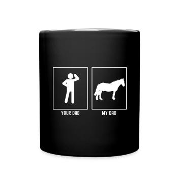 Dein Vater - Mein Vater - Wartendes Pferd - Tasse einfarbig - Schwarz - Vorne