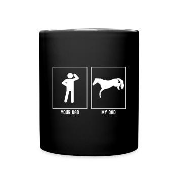 Her father - My father - Horse jumping - Full Colour Mug - black - Front