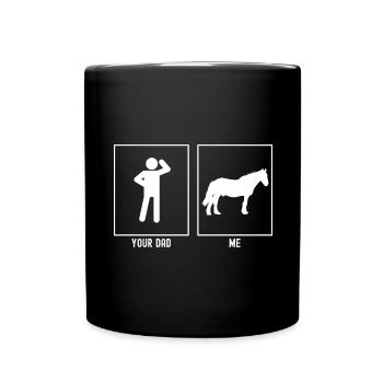 Ton père - moi - cheval calme - Mug uni - noir - Devant