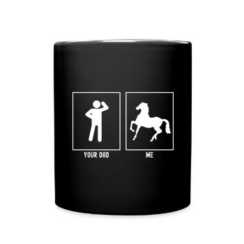 Ton Papa - Moi - Cheval à allure - Mug uni - noir - Devant