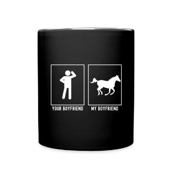 Votre ami - Mon ami - galop à cheval - Mug uni - noir - Devant