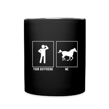 Votre ami - moi - cheval au galop - Mug uni - noir - Devant