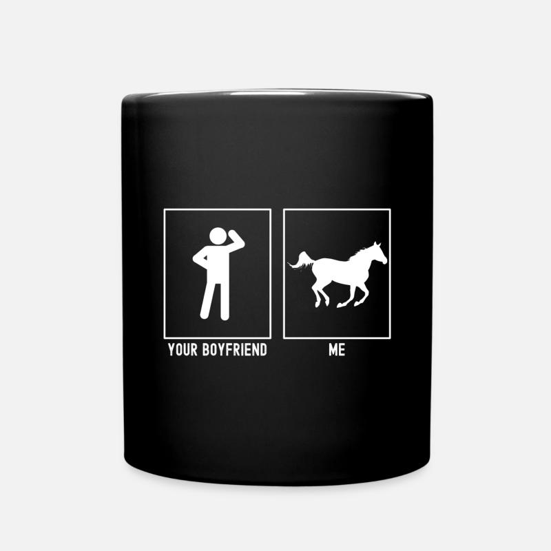 Dein Freund - Ich - Pferd im Galopp - Tasse einfarbig - Schwarz