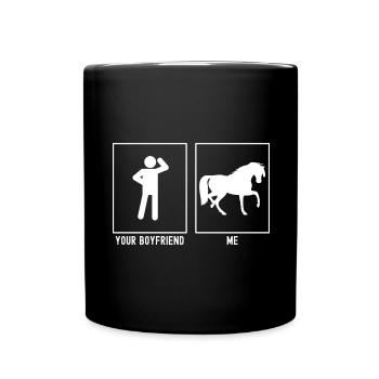 Votre ami - moi - cheval au galop - Mug uni - noir - Devant