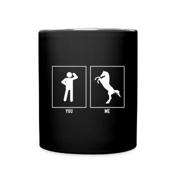 Vous - Moi - Cheval Vecteur debout - Mug uni - noir - Devant