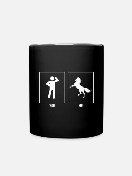 Du - Ich - Pferd Aufzucht - Tasse einfarbig - Schwarz