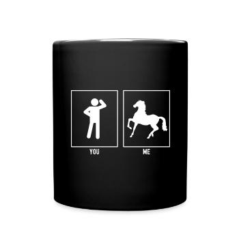 Du - Ich - Pferd in Pose - Tasse einfarbig - Schwarz - Vorne