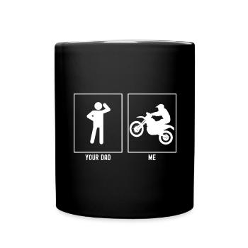 Ton père - moi - moto extrême - Mug uni - noir - Devant
