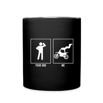 Dein Vater - Ich - Extrene Motorrad - Tasse einfarbig - Schwarz - Vorne