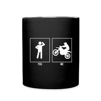 Vous - Moi - Moto Wheelie - Mug uni - noir - Devant