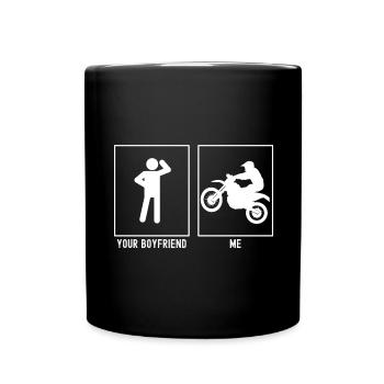 Dein Freund - Ich - Motorrad Awesome - Tasse einfarbig - Schwarz - Vorne
