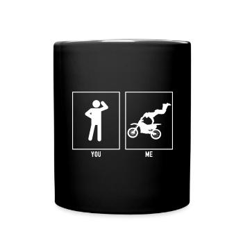 Du - Ich - Motorrad Extrem - Tasse einfarbig - Schwarz - Vorne
