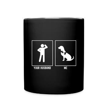 Votre mari - moi - câlin de chien - Mug uni - noir - Devant