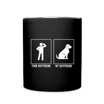 Dein Freund - Mein Freund - Hundesitting - Tasse einfarbig - Schwarz - Vorne