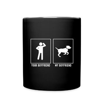 Ihr Freund - Mein Freund - Hundelaufen - Tasse einfarbig - Schwarz - Vorne