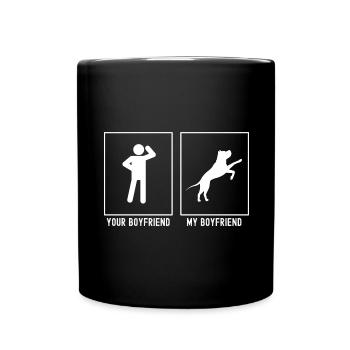 Votre ami - Mon ami - Chien jouant - Mug uni - noir - Devant