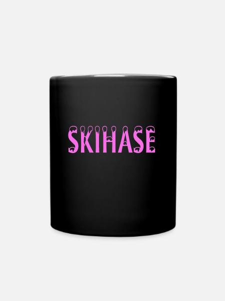 Skihase - Tasse einfarbig - Schwarz