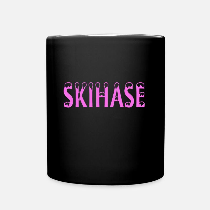 Skihase - Tasse einfarbig - Schwarz
