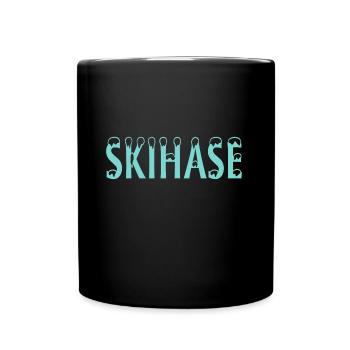 Skihase Ski - Tasse einfarbig - Schwarz - Vorne
