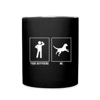 Ihr Freund - Ich - Hund fallend - Tasse einfarbig - Schwarz - Vorne