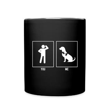 You - Me - Dog Hug - Full Colour Mug - black - Front
